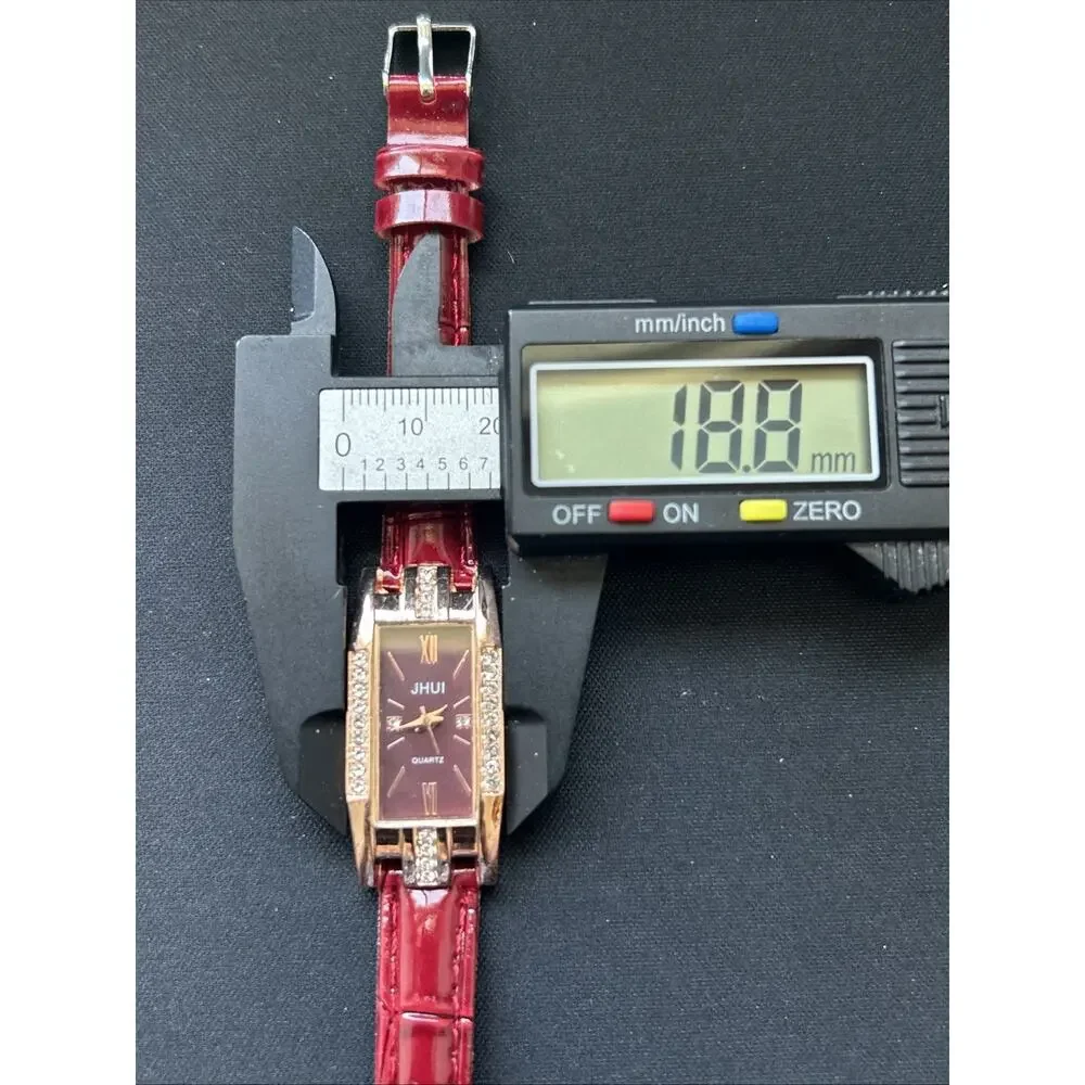 Jhui Rose Gold Tone Case Red Band Women’s Quartz Watch